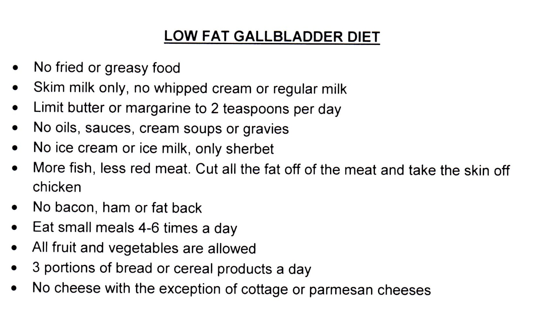 Comments about gallbladder diet foods :